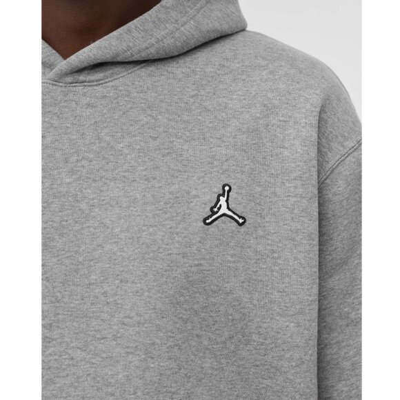 Jordan Jumpman Brooklyn Essentials Mens Fleece Pullover Hoodie Heather Gray - Picture 14 of 15